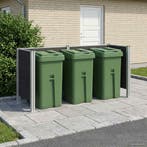 vidaXL Afvalbak Schutting Grijs 237 x 85 x 115 cm Aluminium, Verzenden, Nieuw