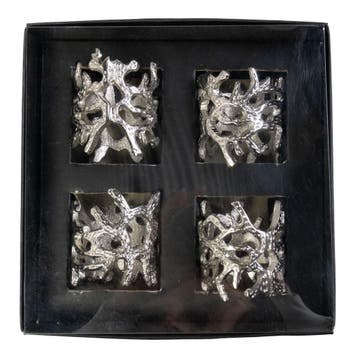 Servet Ring gewei zilver 4x5cm (set of 4), Verzenden, Nieuw