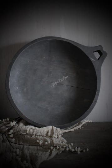 Aura Peeperkorn houten schaal met open handvat Antique grey, Ophalen of Verzenden, Nieuw
