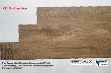 Pvc Dream Click Keuze uit 6 X Kleur = €16,95m2, 75 m² of meer, Grijs, Nieuw, Pvc clikc vloeren 