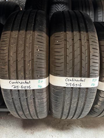 215-65-16 Continental Zomerbanden 5.5mm Montage 215 65 16, Auto-onderdelen, Banden en Velgen, Ophalen, 16 inch, Band(en), Personenwagen