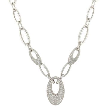 Witgouden choker met diamant 47 cm 14 karaat* nieuw, Verzenden, Zo goed als nieuw, Goud, Met hanger