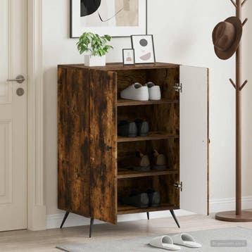 vidaXL Schoenenkast BREDA 59,5 x 39,5 x 90 cm Bewerkt hout, Verzenden, Nieuw