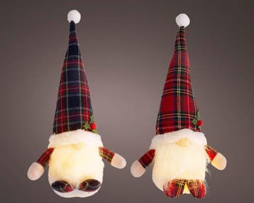 Led gnoom, santa 32 cm, warm wit, batterij en timer, voor, Ophalen of Verzenden, Nieuw