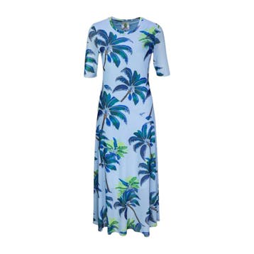 Princess goes Hollywood • blauwe jurk palmbomen • 36, Kleding | Dames, Jurken, Princess goes Hollywood, Nieuw, Maat 36 (S), Verzenden