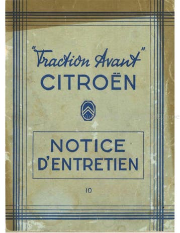 1950 CITROËN TRACTION AVANT INSTRUCTIEBOEKJE FRANS, Auto diversen