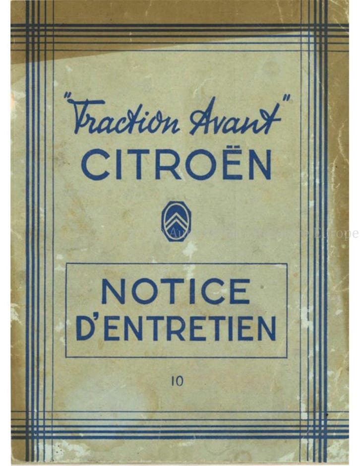 1950 CITROËN TRACTION AVANT INSTRUCTIEBOEKJE FRANS, Auto diversen, Handleidingen en Instructieboekjes
