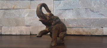 sculptuur, Éléphanteau en bronze . Originale signé - 7.5 cm