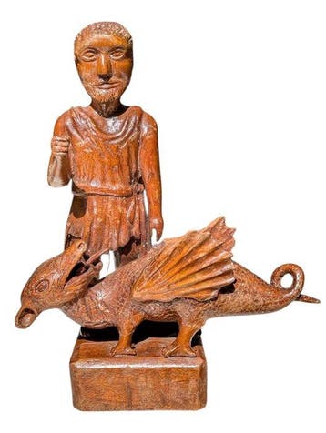 Beeld, Folk Art Statue - 23 cm - Hout