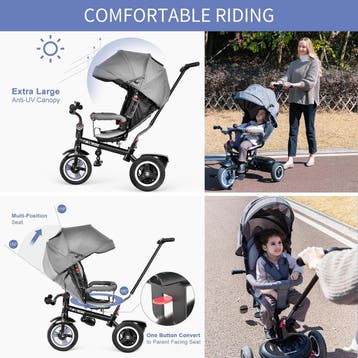 Besrey 7-in-1 driewieler voor kinderen, babydriewieler, buit, Verzenden, Zo goed als nieuw