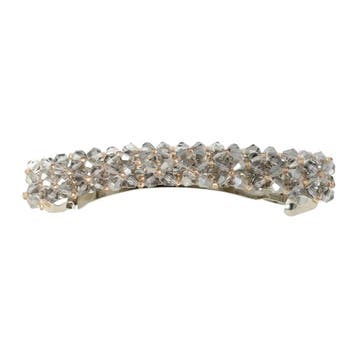 Haarspeld Patentspeld 8cm – Recht - Facetkralen – Zilver, Nieuw