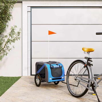 vidaXL Hondenfietstrailer oxford stof en ijzer blauw en, Verzenden, Nieuw