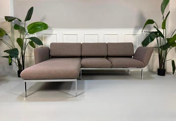 Brühl Roro Sofa Stof Grijs Set Slaapbank Hoekbank, Driepersoons, Ophalen of Verzenden, Zo goed als nieuw, Rechte bank