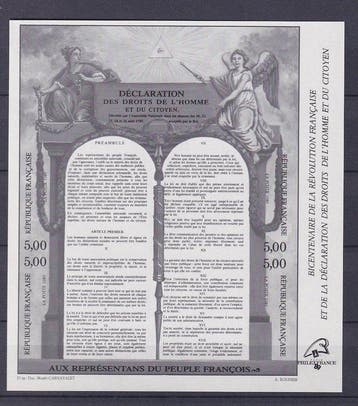 Frankrijk 1989 - VO La postale, variëteit niet-geperforeerde, Gestempeld