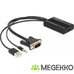 Delock 62597 VGA-naar-HDMI-adapter met audio, Verzenden, Nieuw