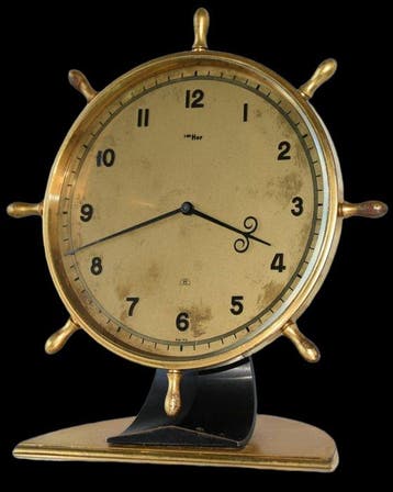 Tafelklok - Imhof Swiss Bauhaus Messing, Glas - 1950-1960 -, Nieuw