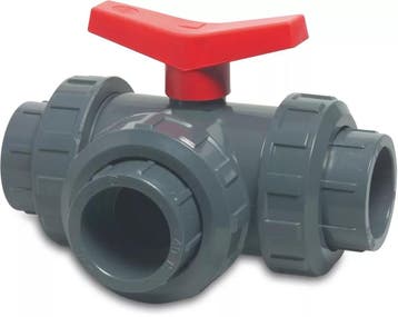 CH pvc 3-weg kogelkraan, T-boring, inwendig lijm-40 mm, Verzenden, Nieuw
