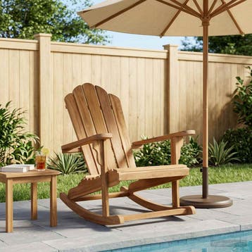 vidaXL Adirondack schommelstoel Naturel Massief teakhout, Tuin en Terras, Tuinstoelen, Verzenden, Nieuw