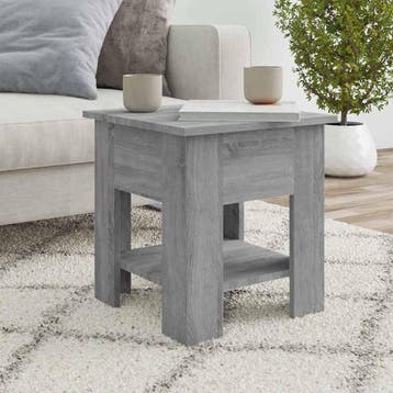 vidaXL Salontafel 40x40x42 cm bewerkt hout grijs sonoma, Minder dan 50 cm, 50 tot 100 cm, Verzenden, Nieuw