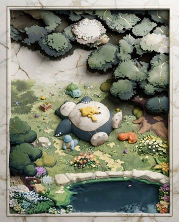 Makayhos - [Canvas] Snorlax Sanctuary – Marble Forest, Nieuw