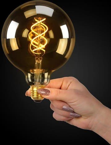 Lucide G125 - Filament lamp - Ø 12,5 cm - LED Dimbaar - E27, Ophalen of Verzenden, Nieuw