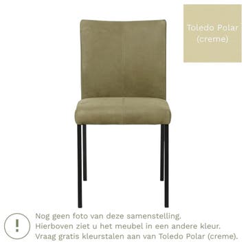 Leren eetkamerstoel Basic - Toledo Polar (crème) - Poten, Huis en Inrichting, Overige kleuren, Nieuw, Leer, Ophalen of Verzenden