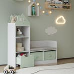 Kinderrek met zitbank Vipsali 100x99x30 cm mintgroen en wit, Verzenden, Nieuw