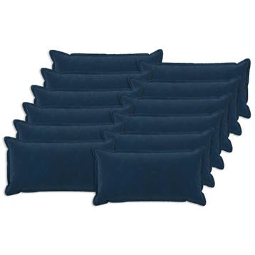 vidaXL Kussensloop 12 st HOUTEN Blauw 40 x 80 cm Microfiber, Verzenden, Nieuw, Blauw