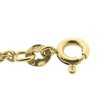 Gouden lange gedraaide schakel ketting, Ophalen of Verzenden, Gebruikt, Goud, Goud