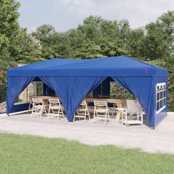 vidaXL Partytent inklapbaar met zijwanden 3x6 m blauw, Verzenden, Nieuw, Partytent