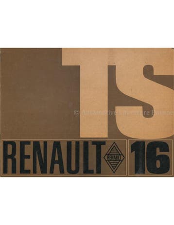 1969 RENAULT 16 TS BROCHURE FRANS, Nieuw, Renault, Author
