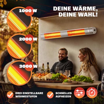 Terrasverwarmer MZH3000 Zilver 3000W (Terras Verwarming), Verzenden, Nieuw