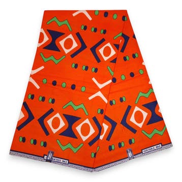 Afrikaanse stof - Oranje Bogolan - 100% katoen - 1 yard, Ophalen of Verzenden, Nieuw