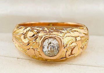 Ring - 18 karaat Geel goud Diamant (Natuurlijk), Nieuw