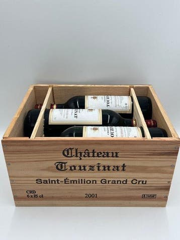 2001 Chateau Touzinat - Saint-Émilion Grand Cru - 6 Flessen, Nieuw