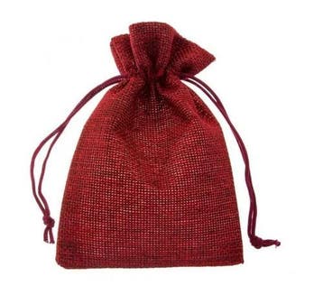 Cadeauzakje donker rood van Jute c.a.7x9cm, Ophalen of Verzenden, Nieuw