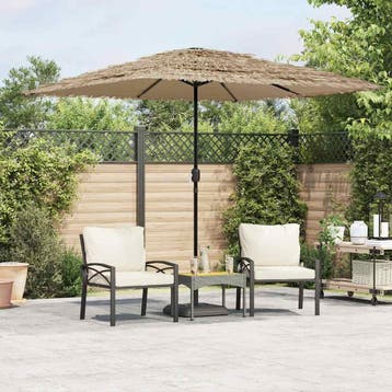 vidaXL Parasol met stalen paal 248x248x248 cm bruin, Verzenden, Nieuw, 2 tot 3 meter