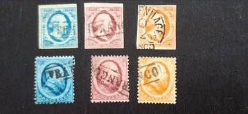 Nederland 1852/1864 - Koning willem III - Nvph 1-6, Postzegels en Munten, Postzegels | Nederland, Gestempeld
