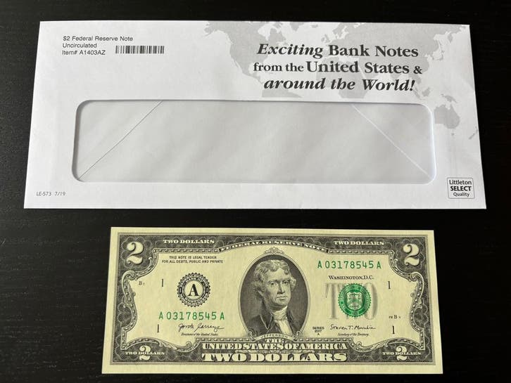 2 Dollar biljet - Thomas Jefferson (Series 2017 A), Postzegels en Munten, Bankbiljetten | Amerika, Noord-Amerika, Los biljet, Ophalen of Verzenden