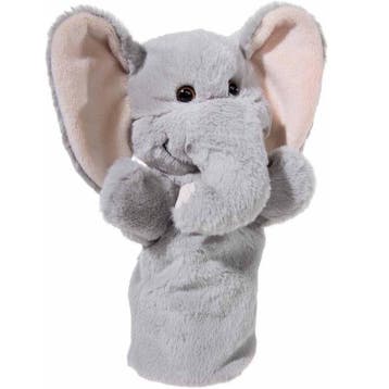 Pluche grijze olifant handpop - knuffel - 25 cm - speelgoed, Kinderen en Baby's, Verzenden, Nieuw