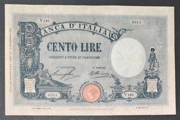 Italië. 100 Lire 22/04/1930 Rara (Zonder minimumprijs)