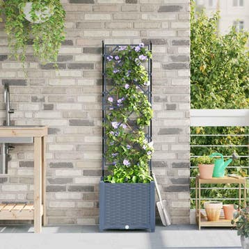 vidaXL Plantenbak Lichtgrijs 40 x 40 x 143 cm PP, Verzenden, Nieuw, Minder dan 60 cm, 60 cm of meer
