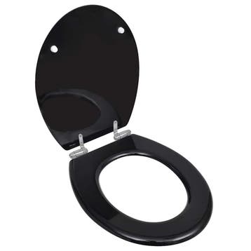 vidaXL Toiletbril soft-close simpel ontwerp MDF zwart, Verzenden, Nieuw