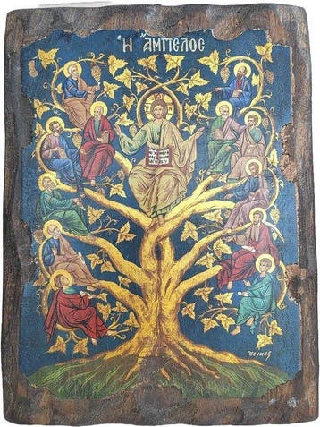 Icoon - De Wijnstok Cristo Vite Vera - Hout