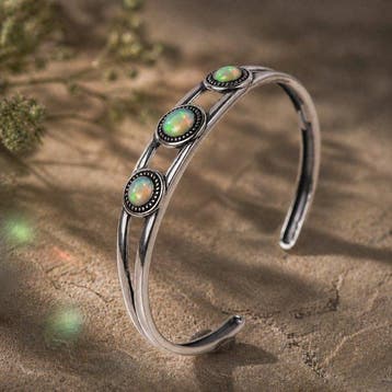 Zonder minimumprijs - Armband Zilver - Opal - Gecertificeerd, Sieraden, Tassen en Uiterlijk, Armbanden, Nieuw
