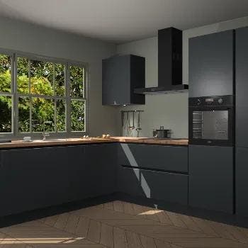 Onyxgrijze greeploze keuken Kiel 86736, Verzenden, Nieuw