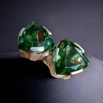 MOLDAVITE. Oorbellen van zilver 925. Ambachtelijke, Verzamelen