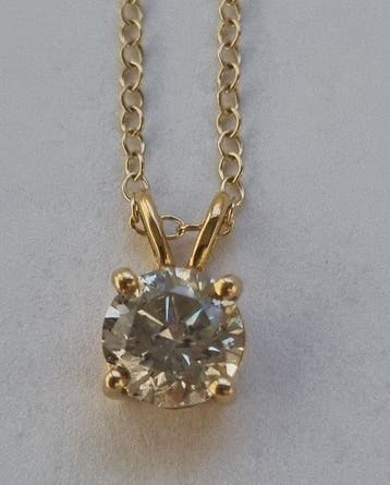 Ketting met hanger - 14 karaat Geel goud - 1.71ct. tw.