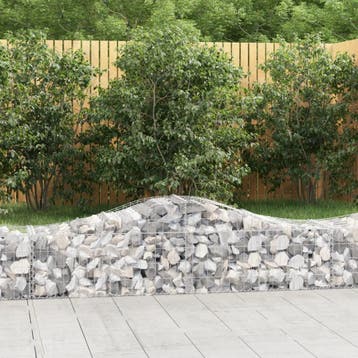 vidaXL Schanskorven 6 st gewelfd 200x50x40/60, Tuin en Terras, 100 cm of meer, Verzenden, Nieuw, Metaal