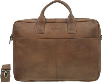 DSTRCT Fletcher Street Aktetas - 17 inch laptoptas - Cognac, Verzenden, Nieuw